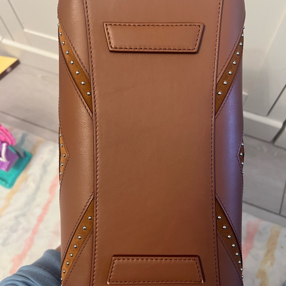 GIVENCHY Chevron Studded Calfskin Leather And Suede Leather Mini Antigona Bag - Picture 4 of 5